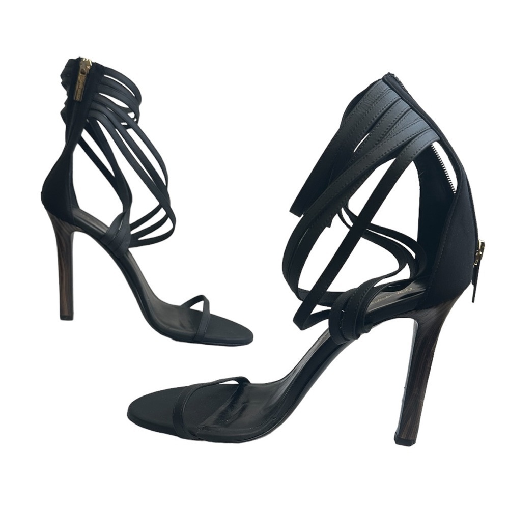 Tamara Mellon women black sandals size 37.5